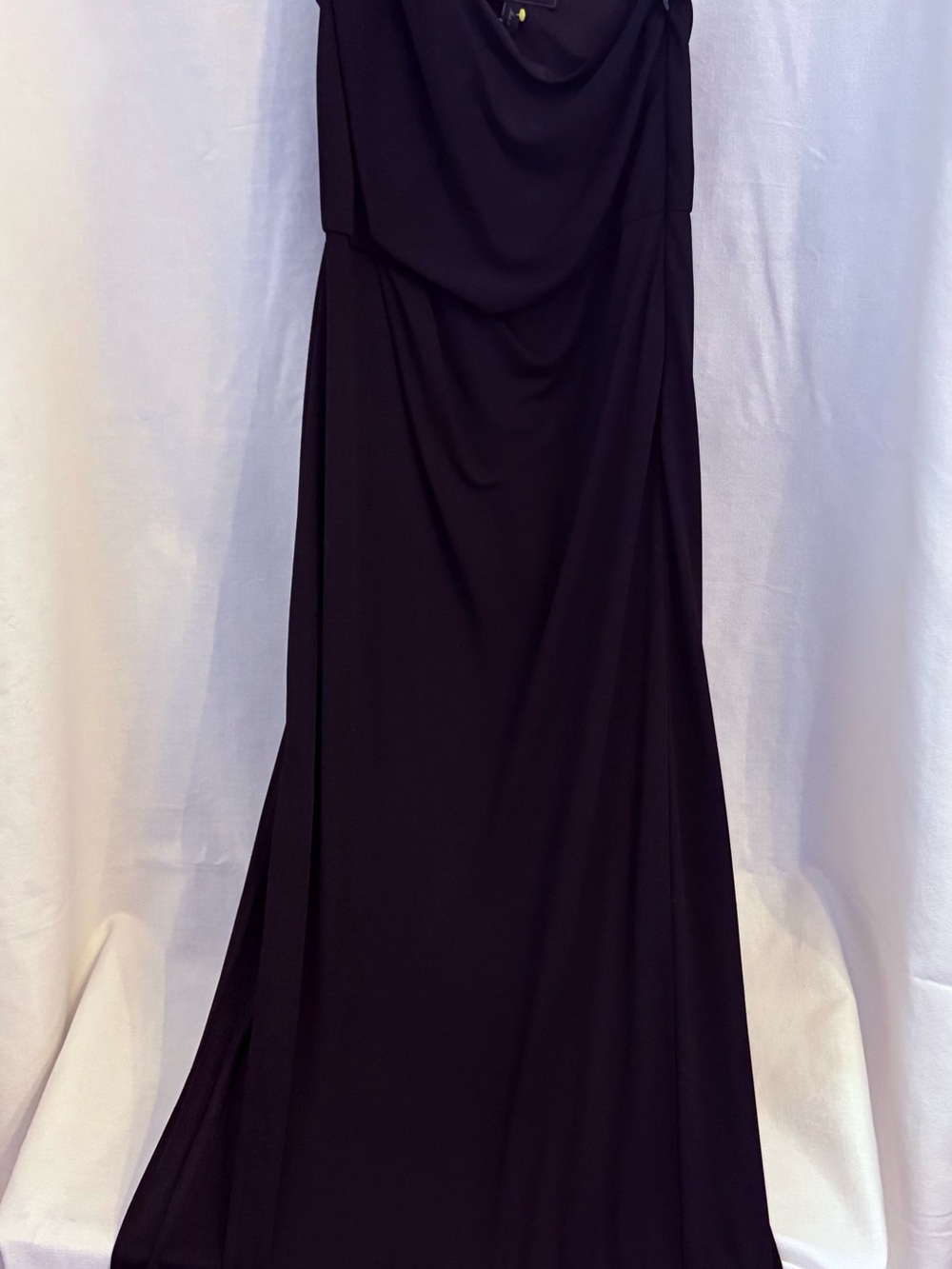 BCBGMaxAzria Black Draped Maxi Evening Dress